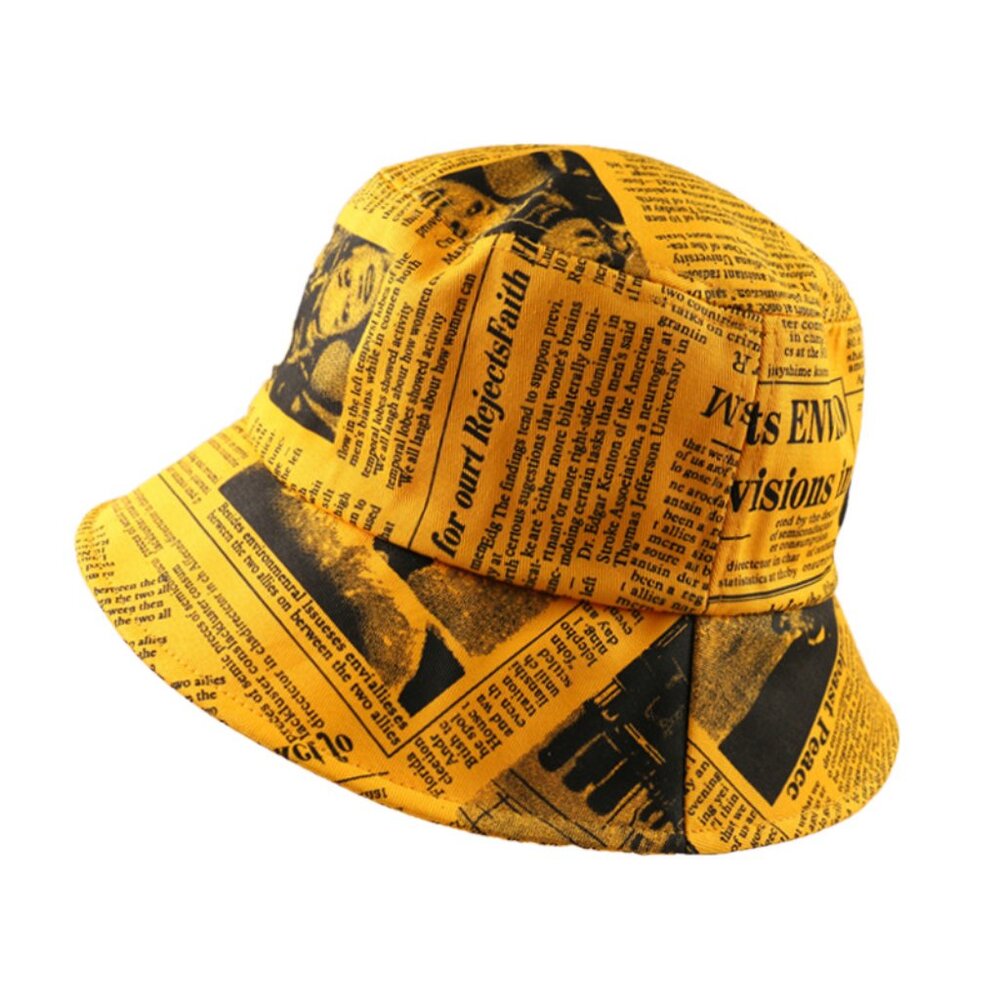 Men And Women Do Old Newspaper Pattern Printing Sun Hat